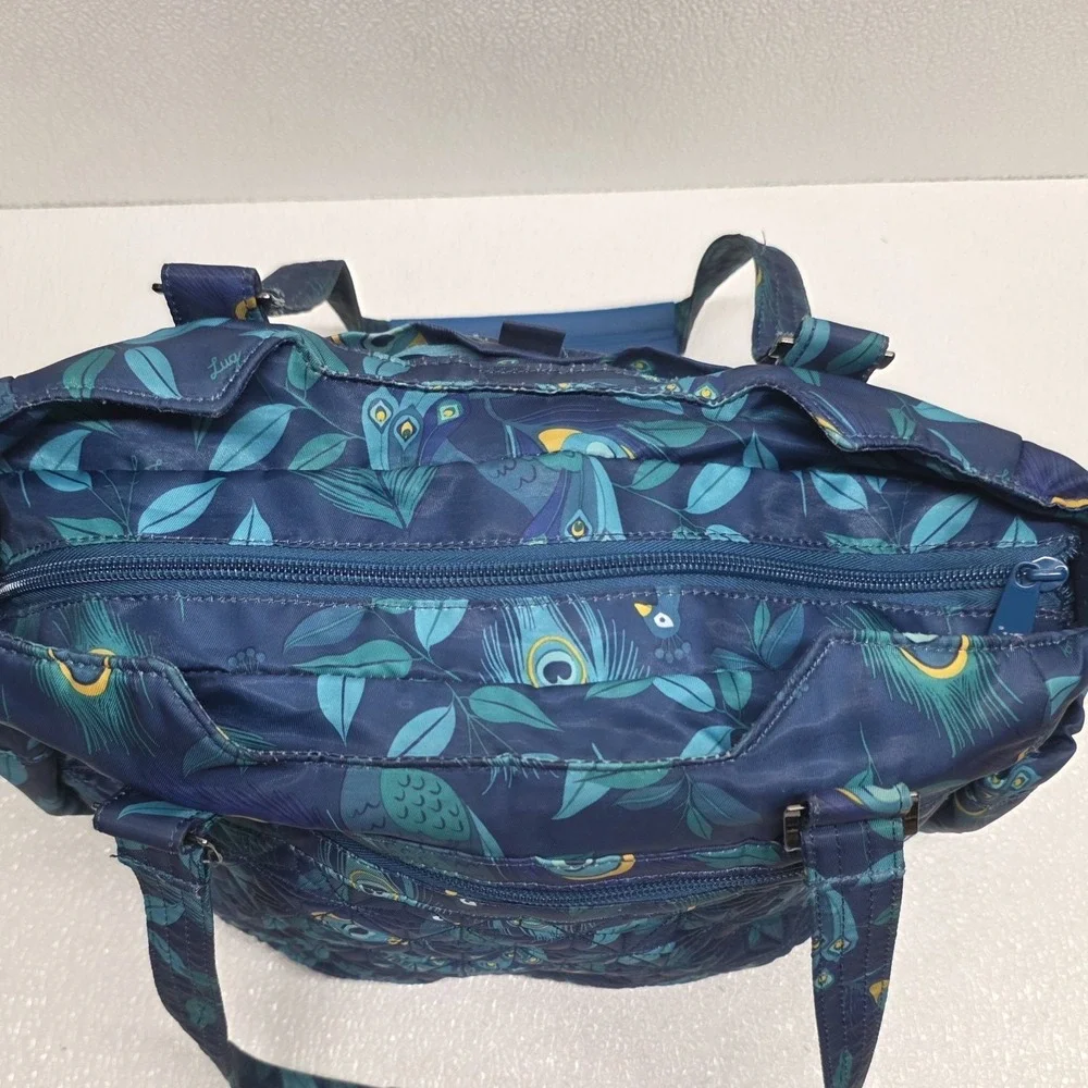 Lug Scuttle Peacock Blue Large Shoulder Bag Purse